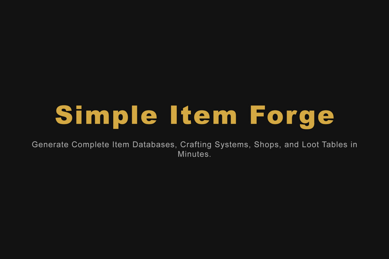 Simple Item Forge No Code Item Crafting Shop Loot Generator w JSON support Game Toolkits Unity Asset Store