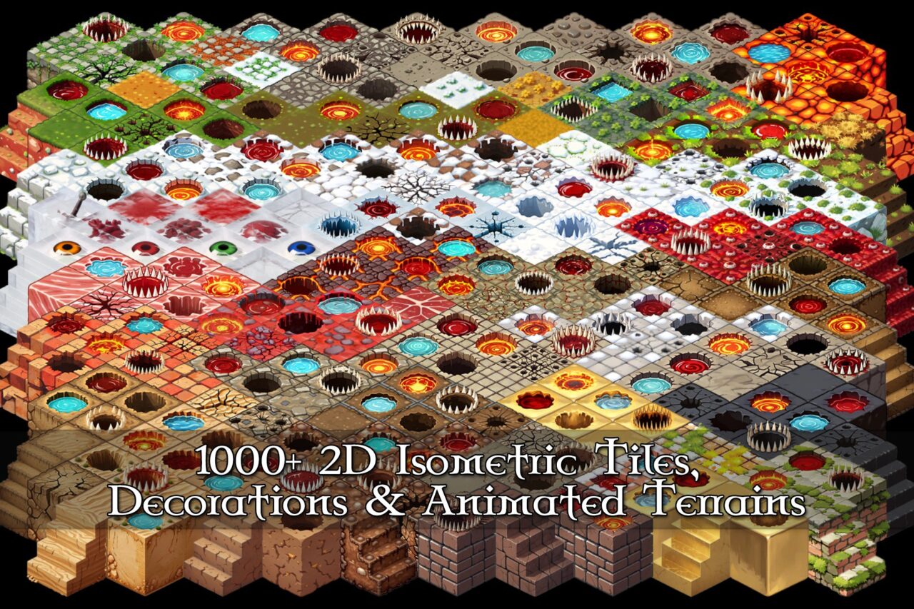 Unity Asset Soldier | 【SALE】 1000+ 2D Isometric Tiles 多彩な地形と装飾のタイルセット。30%オフのリリースセールが2026年1月20日まで実施中 Unity Asset Soldier | 【SALE】 1000+ 2D Isometric Tiles 多彩な地形と装飾のタイルセット。30%オフのリリースセールが2026年1月20日まで実施中