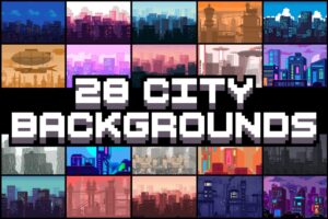 28 City Backgrounds Pixel Art   2D Environments   Unity Asset Store