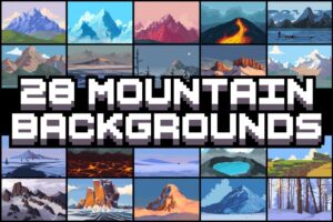 28 Mountain Backgrounds Pixel Art   2D Environments   Unity Asset Store