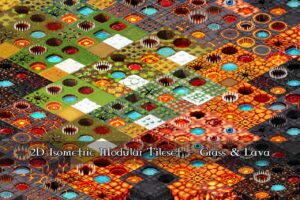 2D Isometric Modular Tileset  Grass   Lava   2D Environments   Unity Asset Store
