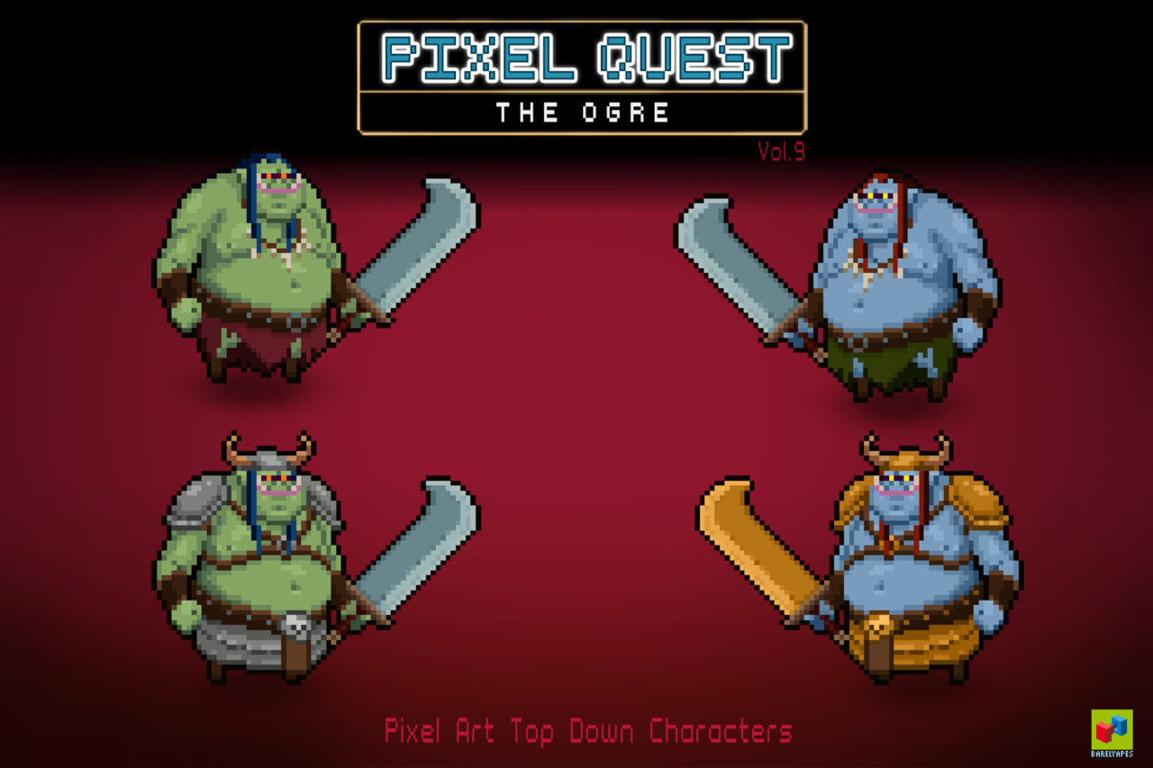 2D Pixel Quest Vol.9 The Ogre 2D Characters Unity Asset Store