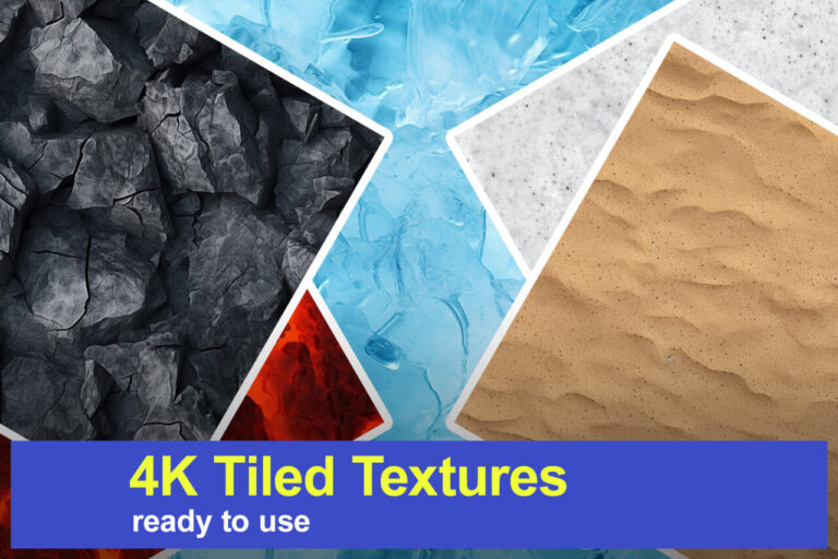 【無料】4K Tiled Ground Textures (part 1) 48 種類の高品質な地面テクスチャ素材集
