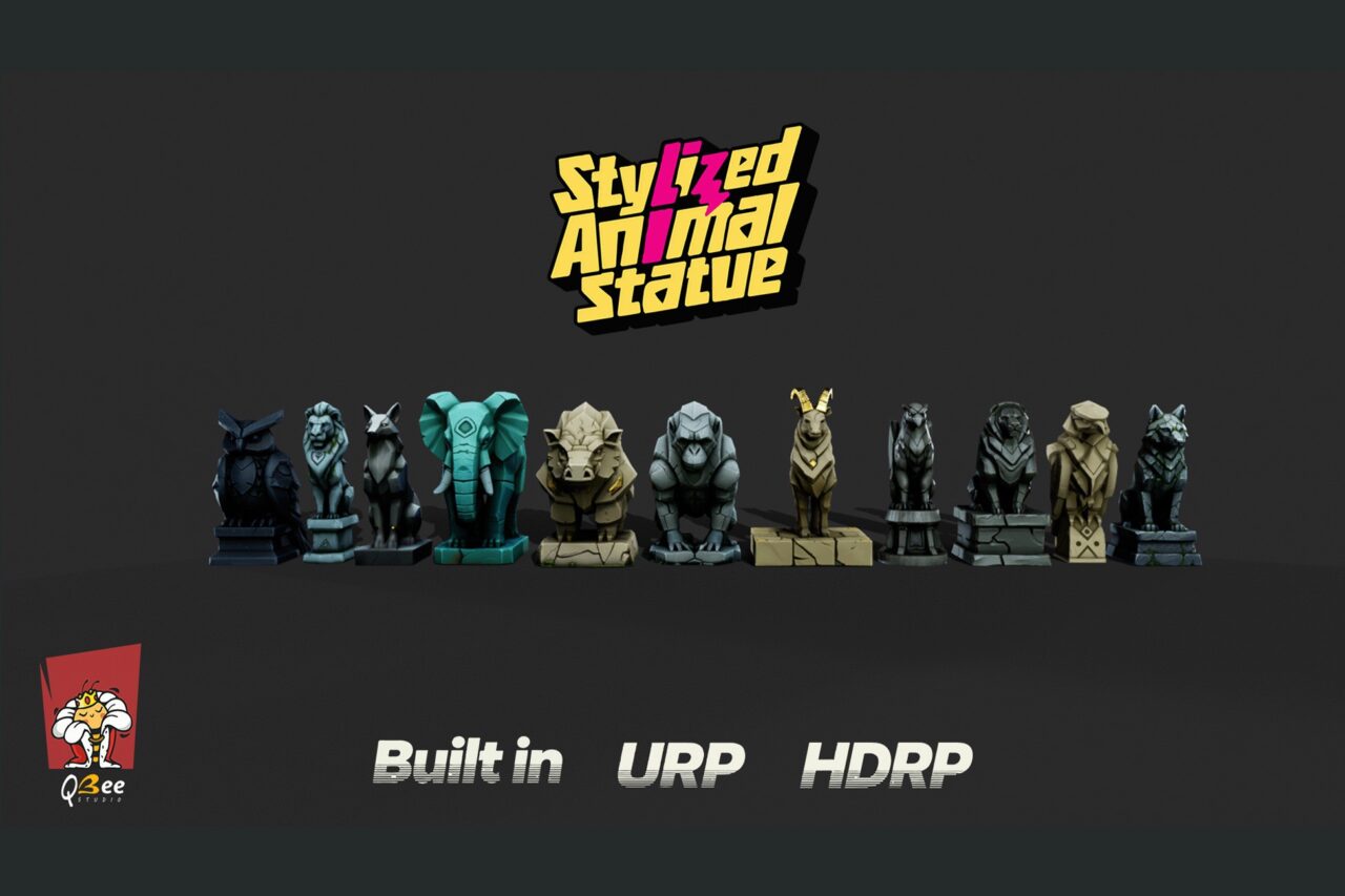 Animal Stylized Statue  Pack 01    3D Props   Unity Asset Store