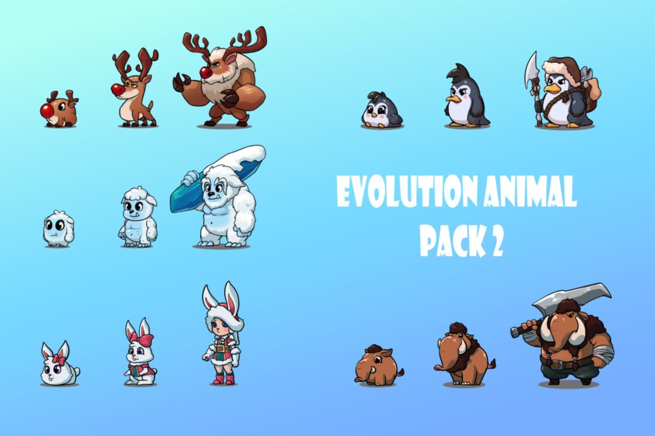 Unity Asset Soldier | 【SALE】 Animated 2D Evolution Animal Pack 2 進化する動物2D素材集 50%オフ 2026年1月23日まで Unity Asset Soldier | 【SALE】 Animated 2D Evolution Animal Pack 2 進化する動物2D素材集 50%オフ 2026年1月23日まで