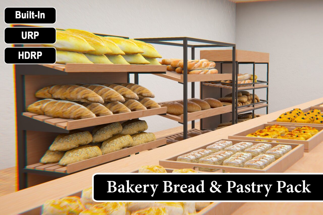 Bakery Bread Pastry Pack 3D Props Unity Asset Store