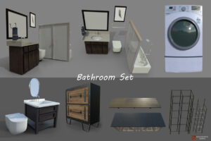 Bathroom Set  Interior   3D Furniture   Unity Asset Store