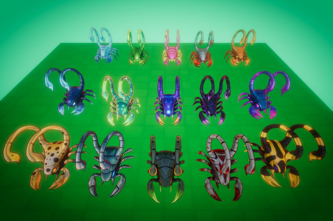 Bioflare Scorpion Stylized Fantasy Monster Animations VFX PixeliusVita 3D Creatures Unity Asset Store