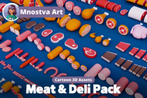 Cartoon Meat   Deli Pack   3D Food   Unity Asset Store