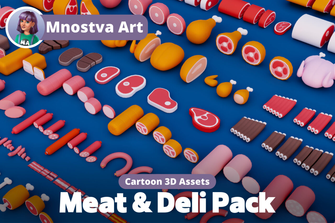 Unity Asset Soldier | 【SALE】 Cartoon Meat & Deli Pack 精肉やデリの可愛らしい3Dフード素材集 50%オフのリリースセールは2026年1月21日まで Unity Asset Soldier | 【SALE】 Cartoon Meat & Deli Pack 精肉やデリの可愛らしい3Dフード素材集 50%オフのリリースセールは2026年1月21日まで
