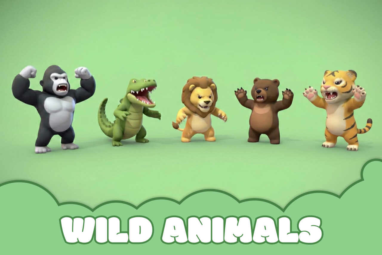 Cartoon Wild Animals   Lowpoly Stylized Animal Characters   Characters   Unity Asset Store