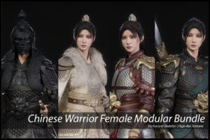 Chinese Warrior. Female Modular Bundle   3D Humanoids   Unity Asset Store