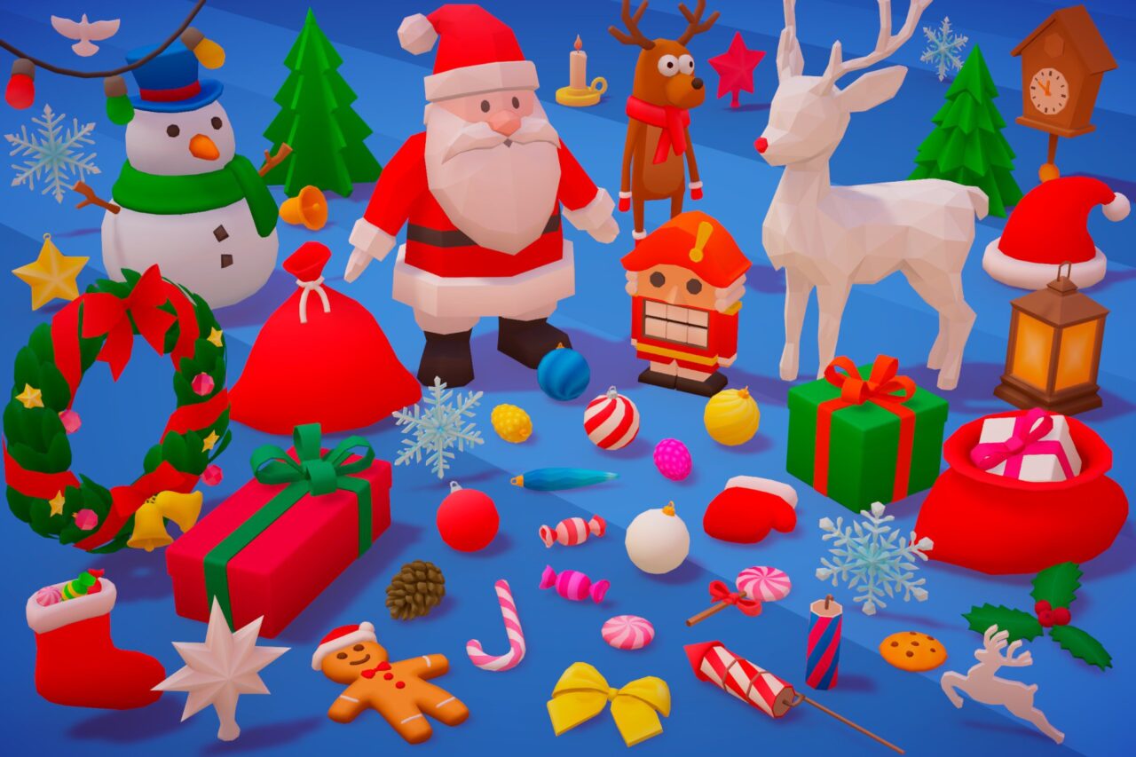 Christmas Decorations 3D Props Unity Asset Store