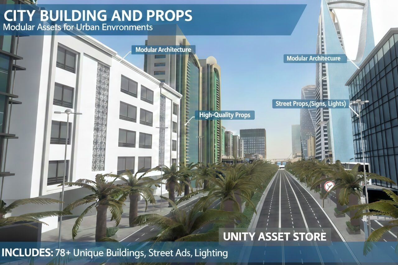 City buildings and Props   3D Exterior   Unity Asset Store