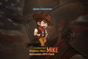 Cowboy Crooked Gun  Spine animation 2D Character   2D Characters   Unity Asset Store