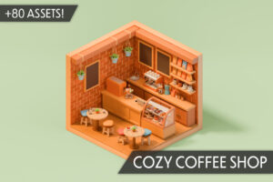 Cozy Coffee Shop Interior Props   Modular Parts   3D Props   Unity Asset Store