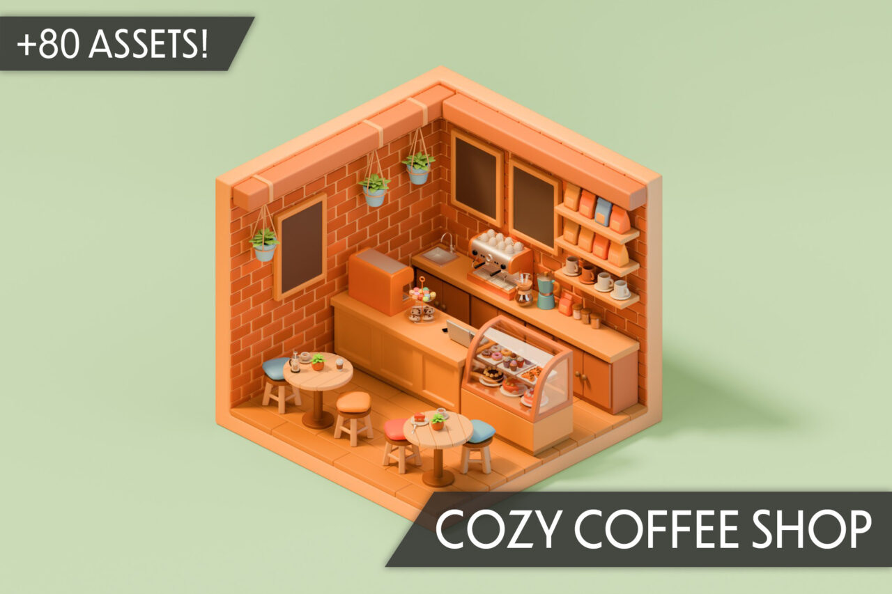 Unity Asset Soldier | 【SALE】 Cozy Coffee Shop Interior Props & Modular Parts 温かみのあるカフェを構築できる86種類のローポリ素材集 50%オフのリリースセールが2026年1月22日まで実施中 Unity Asset Soldier | 【SALE】 Cozy Coffee Shop Interior Props & Modular Parts 温かみのあるカフェを構築できる86種類のローポリ素材集 50%オフのリリースセールが2026年1月22日まで実施中