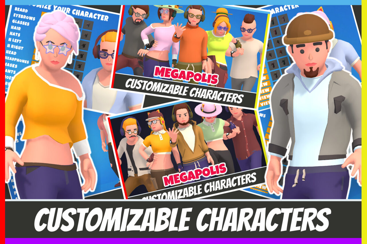 Customizable 3D City Characters Pack Vol 2   3D Humanoids   Unity Asset Store