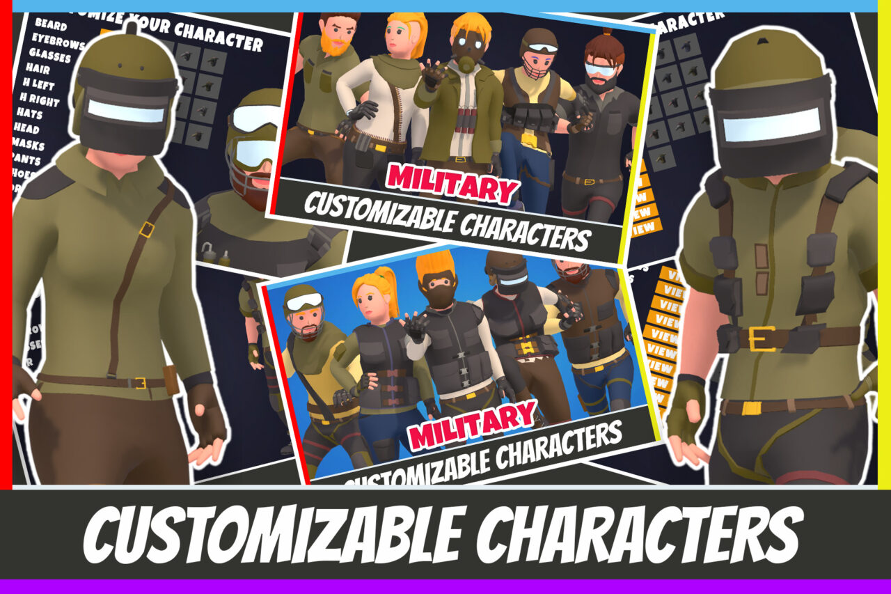 Customizable 3D Military Characters Pack Vol 2   3D Humanoids   Unity Asset Store