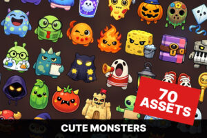 Cute Cartoon Creatures and Funny Characters Icon Pack   2D   Unity Asset Store