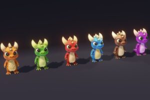 Cute Cartoon Dinosaurs Pack  Low Poly  Game Ready  Animated  Built In    3D Animals   Unity Asset Store
