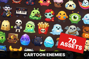 Cute and Aggressive Cartoon Game Monsters Icon Pack   2D Characters   Unity Asset Store