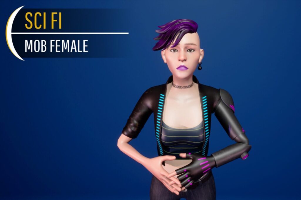 Cyberpunk Female Character  Rigged Stylized 3D Model   Characters   Unity Asset Store
