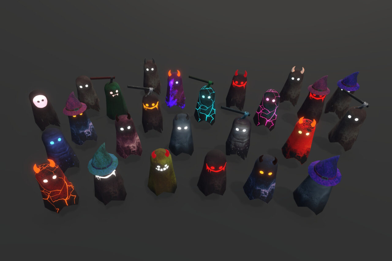 Unity Asset Soldier | 【SALE】 Dark Ghosts – 低ポリゴンの可愛い幽霊3Dキャラ – 50%オフのセールは2026年1月22日まで Unity Asset Soldier | 【SALE】 Dark Ghosts – 低ポリゴンの可愛い幽霊3Dキャラ – 50%オフのセールは2026年1月22日まで