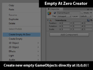 Empty At Zero Creator   Utilities Tools   Unity Asset Store