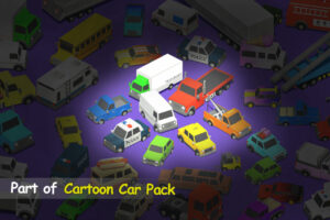 FREE Cartoon Car Pack   Simple Vehicles   3D Land   Unity Asset Store