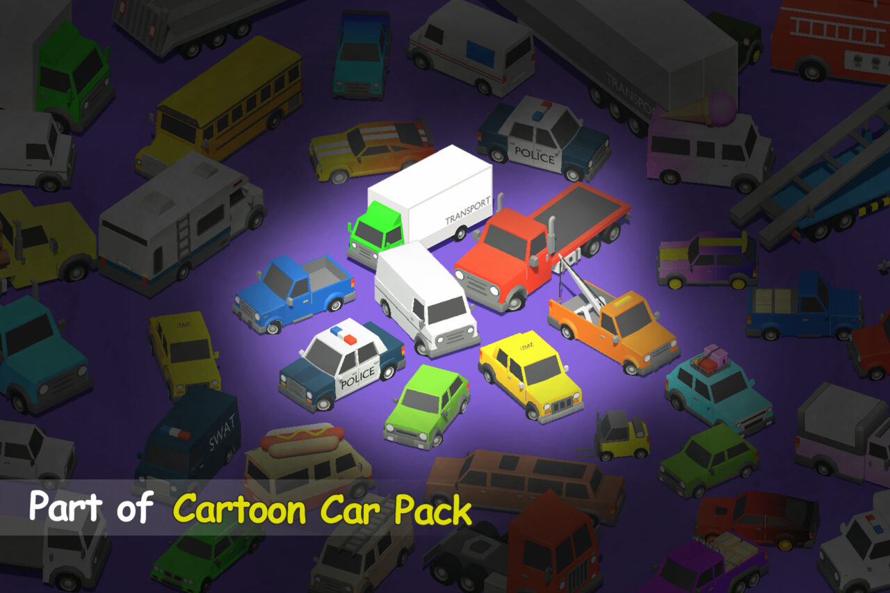 Unity Asset Soldier | 【無料】FREE Cartoon Car Pack – Simple Vehicles：8種類の可愛い車を収録したアセット