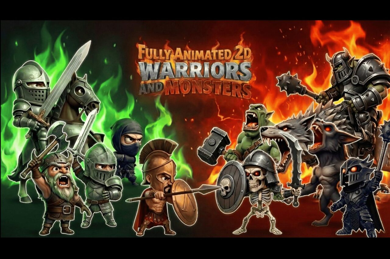 Fully Animated 2d Warriors And Monsters Vol 1.0 2D Characters Unity Asset Store