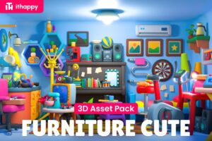 Furniture Cute   Low Poly 3D Models Pack   3D Furniture   Unity Asset Store