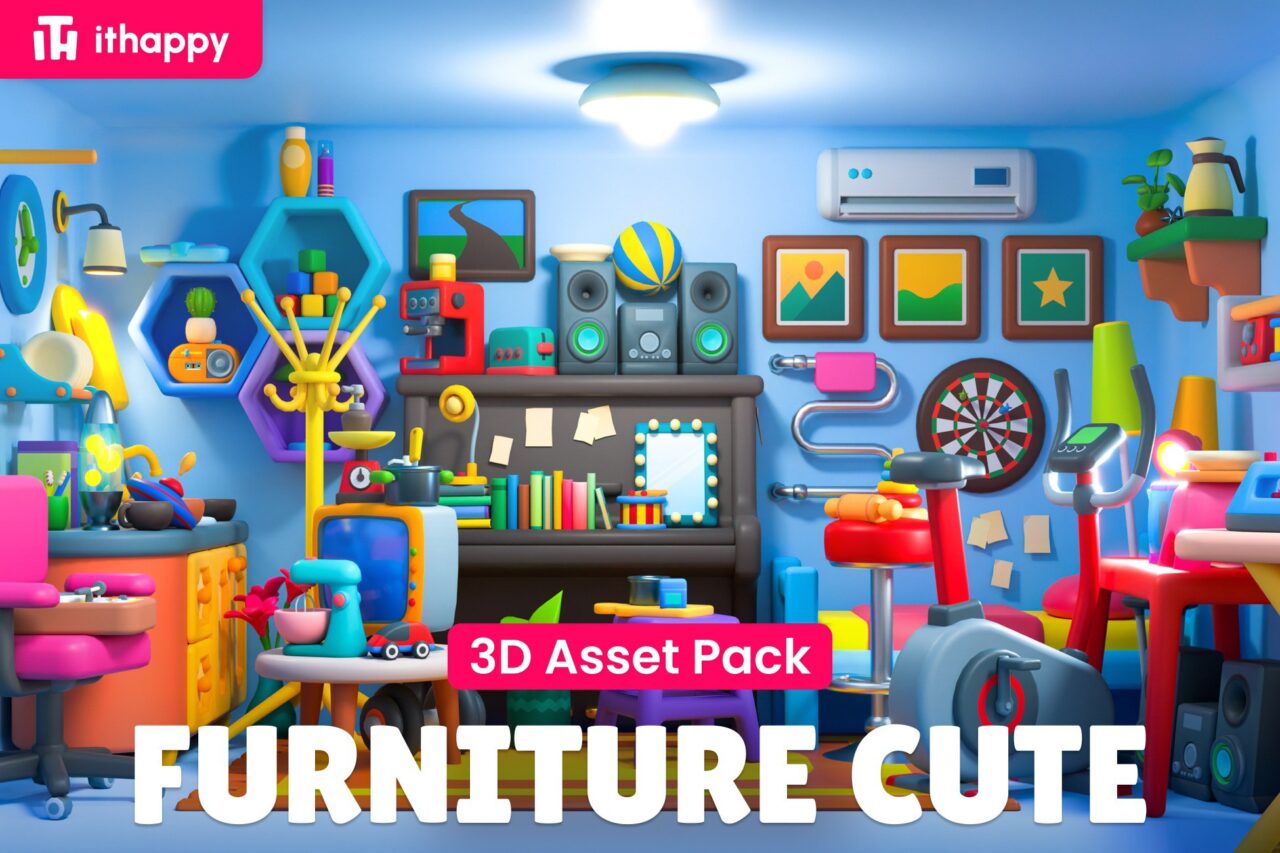 Unity Asset Soldier | Furniture Cute – Low Poly 3D Models Pack：1000種類の家具であなたのゲームを彩る高品質アセット