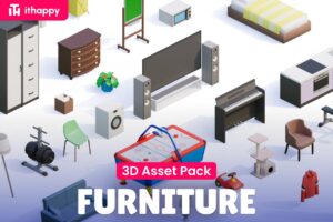 Furniture FREE   Low Poly 3D Models Pack   3D Furniture   Unity Asset Store