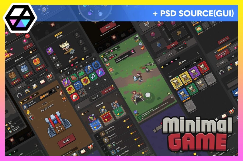 GUI Pro   Minimal Game Dark  PSD    2D GUI   Unity Asset Store