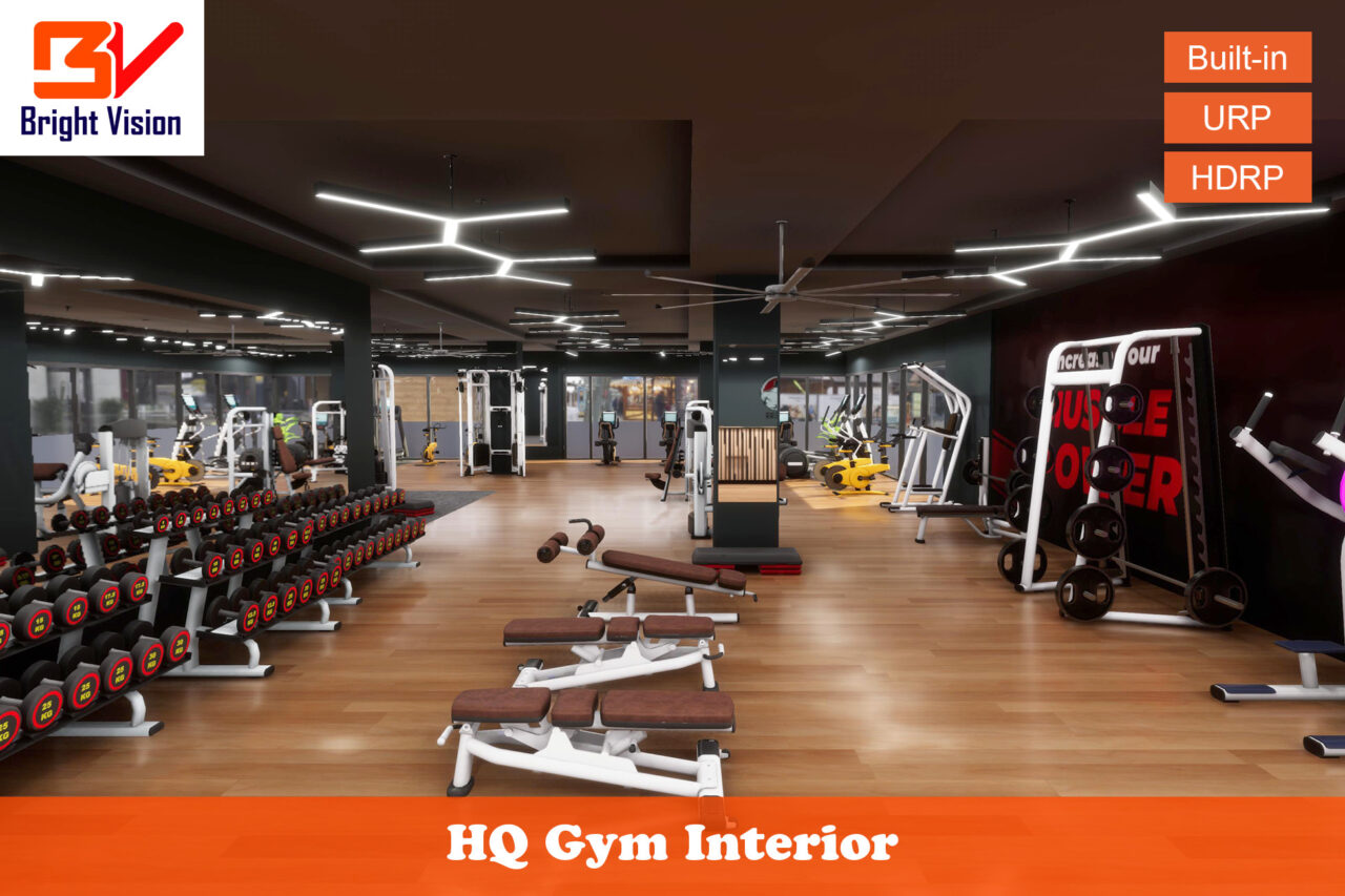 HQ Gym Interior 3D Environments Unity Asset Store