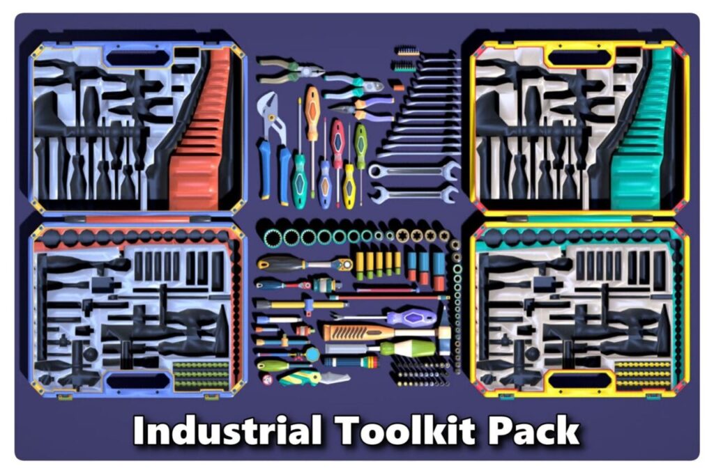 Industrial Toolkit Pack   117 Lowpoly Toon Style Mechanical Tools Big Collection   3D Tools   Unity Asset Store