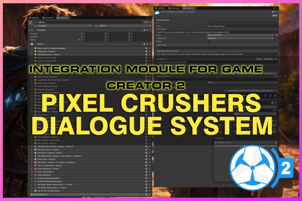 Unity Asset Soldier | 【SALE】 Integration of Pixel Crushers Dialogue System into Game Creator 2 強力な会話とロジックを統合 50%オフ 2026年1月23日まで