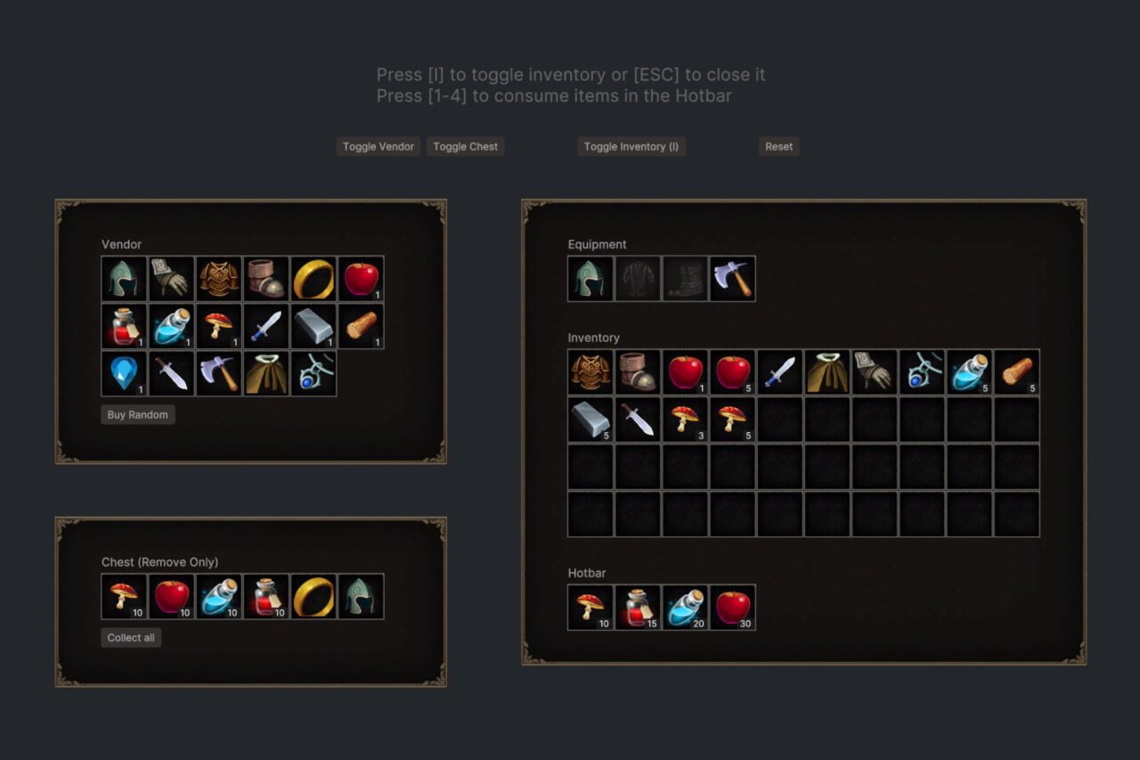 Unity Asset Soldier | 【無料】Inventory Framework (UI Toolkit) で本格的なインベントリを構築 Unity Asset Soldier | 【無料】Inventory Framework (UI Toolkit) で本格的なインベントリを構築