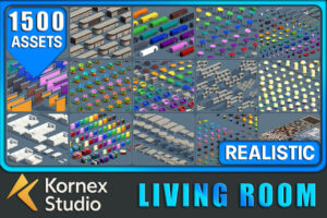 Kornex Interior  Living Room Pack 1   3D Interior   Unity Asset Store