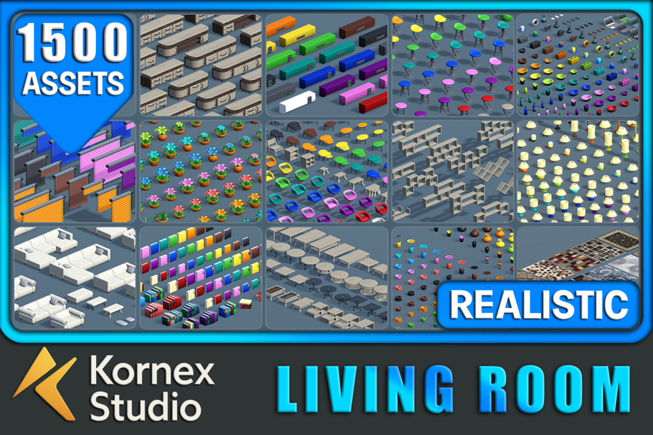 Unity Asset Soldier | 【SALE】 Kornex Interior: Living Room Pack 1 1500点のリビング家具セット 50%オフ 2026年1月20日まで Unity Asset Soldier | 【SALE】 Kornex Interior: Living Room Pack 1 1500点のリビング家具セット 50%オフ 2026年1月20日まで
