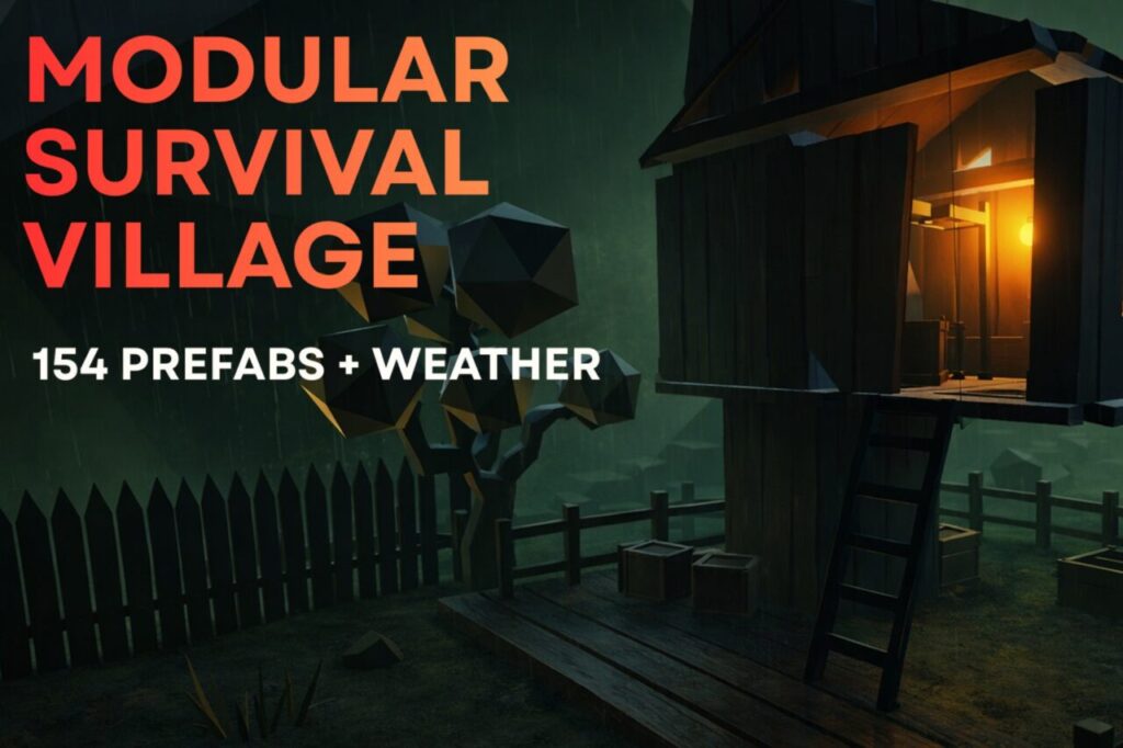 Low Poly Modular Atmospheric Survival Village Pack   3D Urban   Unity Asset Store