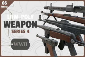 Low Poly Weapon Series 4 WWII 1   3D Guns   Unity Asset Store