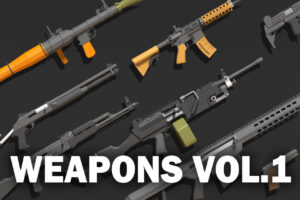 Low Poly Weapons VOL.1   3D Guns   Unity Asset Store