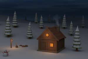 Low Poly Wooden House In The Snow   3D Environments   Unity Asset Store
