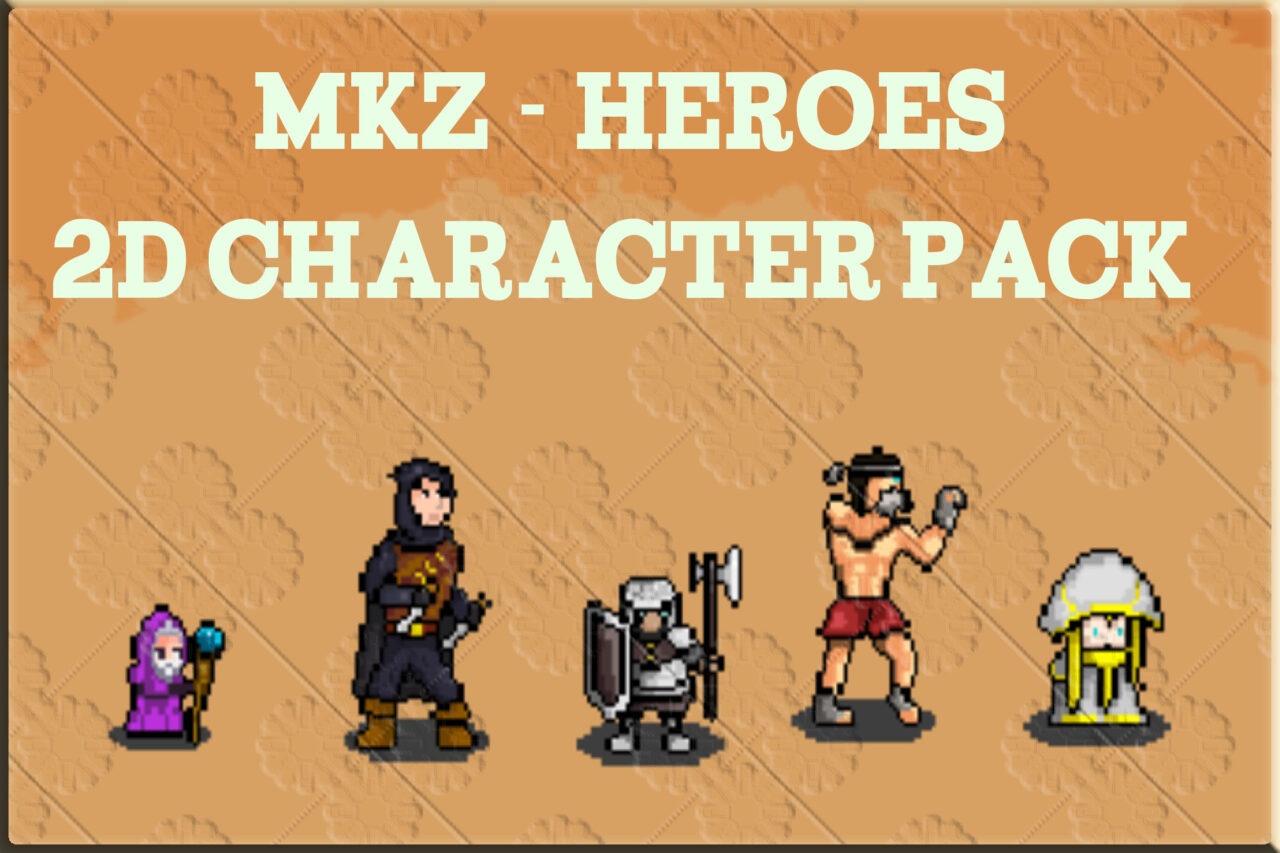 Unity Asset Soldier | 【SALE】 MKZ – Heroes Pack：5人の個性豊かな2Dピクセルアートヒーローが30％オフ 2026年1月24日まで