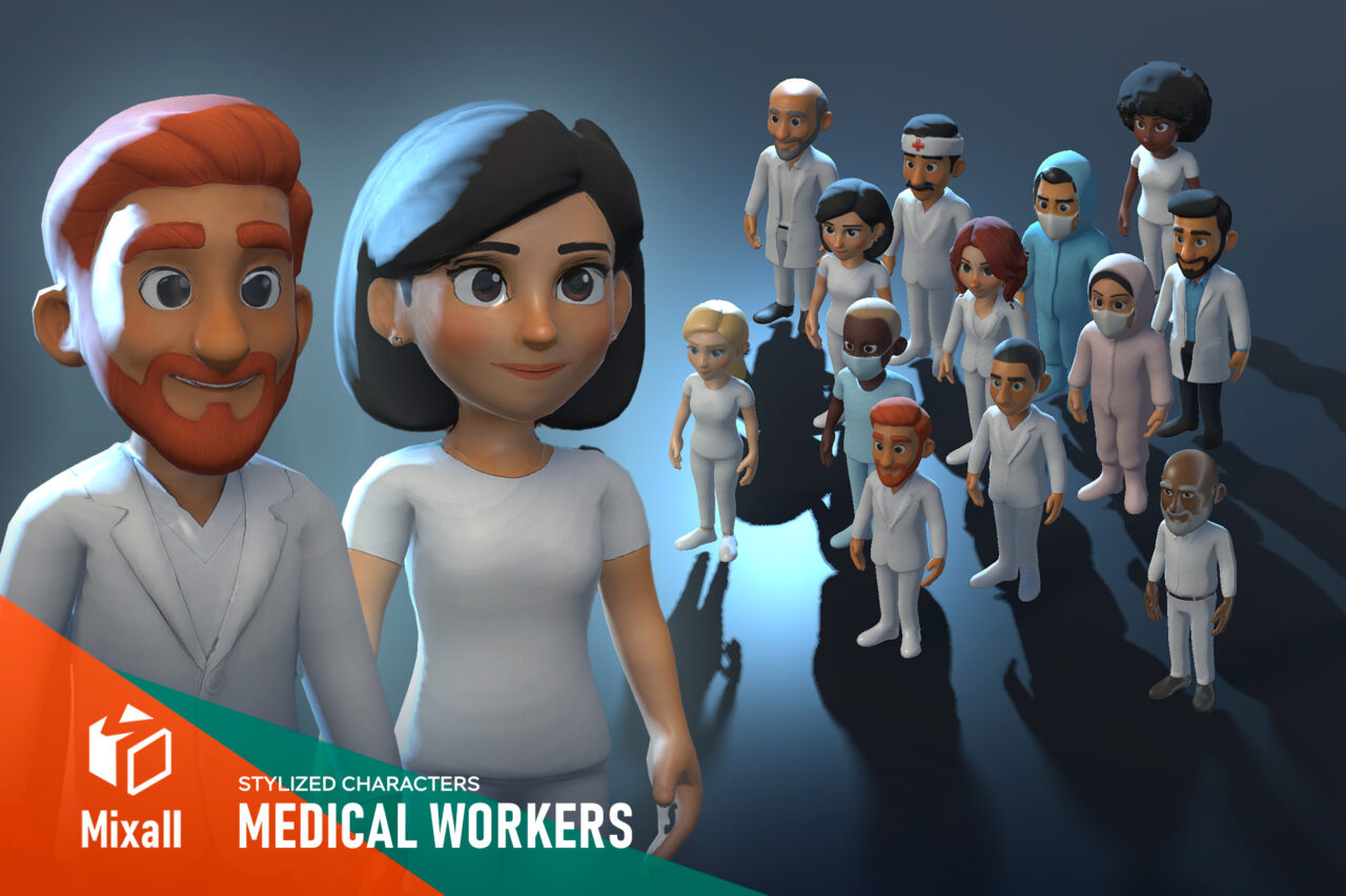 Medical workers   stylized characters   3D Humanoids   Unity Asset Store