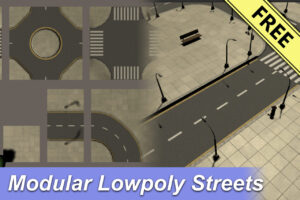 Modular Lowpoly Streets  Free    3D Urban   Unity Asset Store