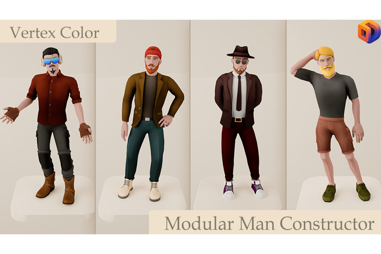 Unity Asset Soldier | 【SALE】 Modular Man Constructor 男性キャラを自作できるアセット。50%オフのセールが2026年1月24日まで実施中